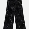 Guess KIDS JUNIOR SEQUINS WIDE LEG PANTS MINI ME - Tracksuit Bottoms - Jet Black