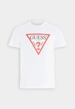 Guess Original Logo Tee - Print T-Shirt - Pure White -Guess Clothing Sale be7e40369eb343e3a2134eed56df7802