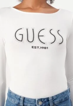 Guess NEVA HOTFIX LOGO BODY - Long Sleeved Top - Pure White -Guess Clothing Sale be8243ebbc104b1395490b84078a23e5