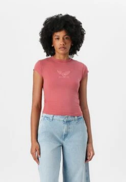 GO VINTAGE SHIRRED WING TEE - Print T-shirt - Slate Rose