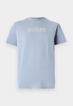 Guess EMBROIDERY LOGO - Print T-shirt - Nimbus Blue -Guess Clothing Sale beff1c8ab3104da894be57e091cdeae6