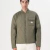 QUILTED PUFFER JACKET - Light Jacket - Olive Light Green
