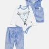Guess BABY HOODED SET UNISEX - Tracksuit Bottoms - Lilac Blue