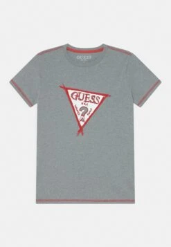 Guess Junior Knop Yarn- Print T-Shirt - Light Stone Heather