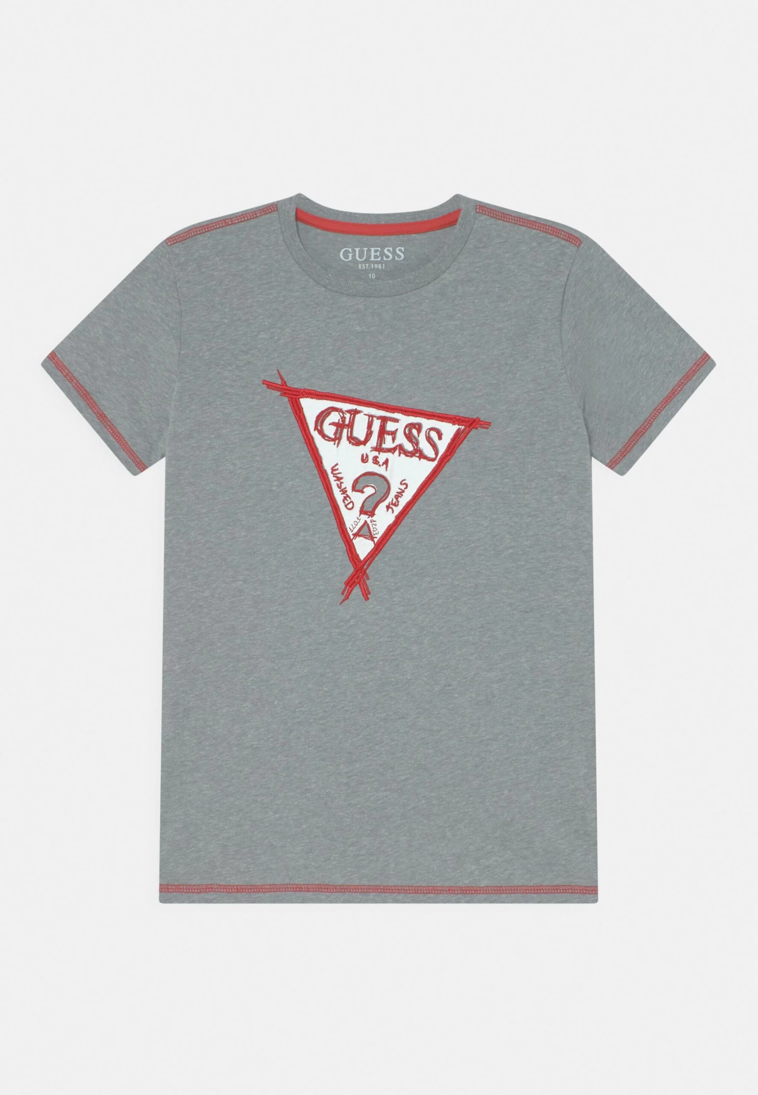 Guess Junior Knop Yarn- Print T-Shirt - Light Stone Heather 1 Guess Junior Knop Yarn- Print T-Shirt - Light Stone Heather