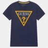 Guess Junior Core- Print T-Shirt - Deck Blue
