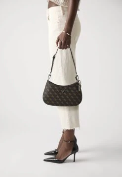 Guess NOELLE II TOP ZIP SHOULDER BAG - Handbag - Brown