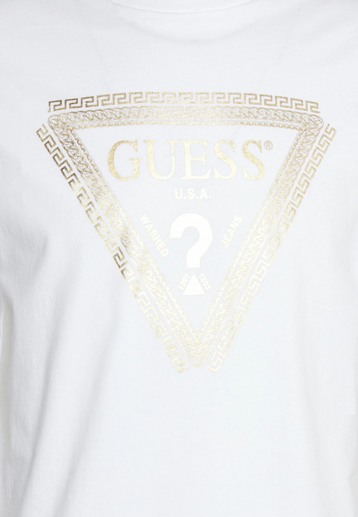 Guess Chain Logo Tee - Print T-Shirt - Pure White 5 Guess Chain Logo Tee - Print T-Shirt - Pure White - Image 5