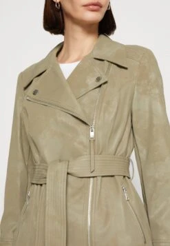 Guess New Agnes Belted Biker - Faux Leather Jacket - Desert Green -Guess Clothing Sale c83d807035dc4a718edd022a1b92fe2a