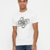 Guess DROP SHADOW TEE - Print T-shirt - Pure White