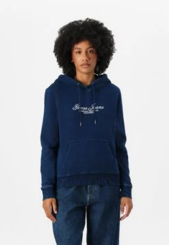 HOOD SCRIPT - Sweatshirt - Blue Indigo Wash