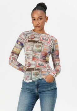 GO PRINTED RAGLAN - Long Sleeved Top - Red Slim Stripe -Guess Clothing Sale caca2b440bd14f6db9e925fd47f21614