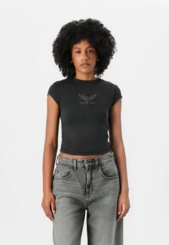 GO VINTAGE SHIRRED WING TEE - Print T-shirt - Jet Black