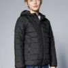 Guess CORE JUNIOR HOODED PADDED PUFFER ZIP UNISEX - Winter Jacket - Jet Black