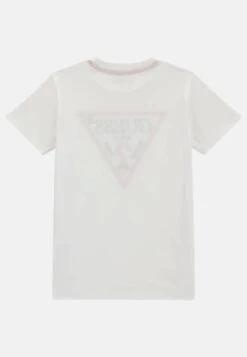 Guess LOGO TRIANGULAIRE FRONTAL - Print T-shirt - Blanc -Guess Clothing Sale cc4cbc29e260420d97ce76bbe6900afb