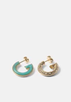 Guess Earrings - Yellow Gold-coloured/turquoise -Guess Clothing Sale cc80341c8eca4081b209958c3afee3bf