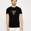 Guess Ss Cn Geo Triangle- Print T-Shirt - Jet Black