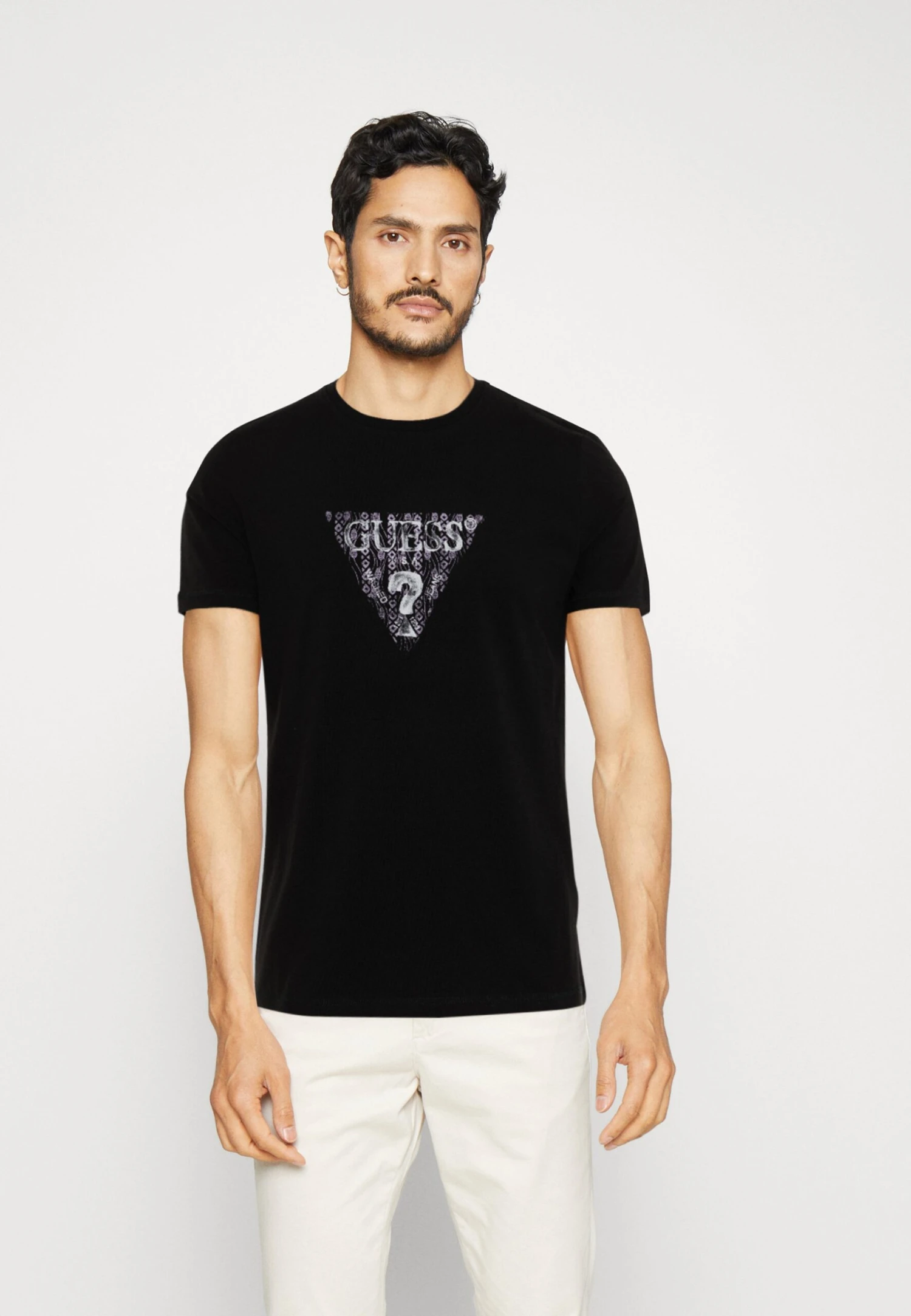 Guess Ss Cn Geo Triangle- Print T-Shirt - Jet Black 1 Guess Ss Cn Geo Triangle- Print T-Shirt - Jet Black
