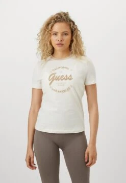 Guess GALA - Print T-shirt - Dove White/butter