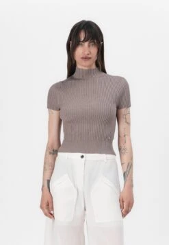 Guess JAYLA MOCK NECK - Jumper - Taupe