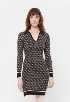 Guess AUBREY DRESS - Jumper Dress - Brown/cream