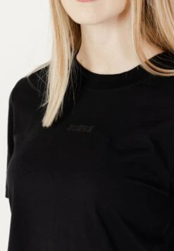 Guess BRITNEY CROP TEE - Print T-shirt - Black -Guess Clothing Sale d130f8fcb4e04fc0b7231c02380a049a