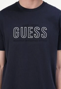 Guess EMBOSSED LOGO TEE - Print T-shirt - Smart Blue -Guess Clothing Sale d1b4c505baef4bfd910183595f88834f