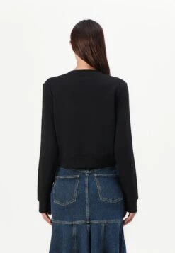 CROPPED FLOWER - Sweatshirt - Jet Black -Guess Clothing Sale d1e56086a65a46eeb679a484fdf55e44