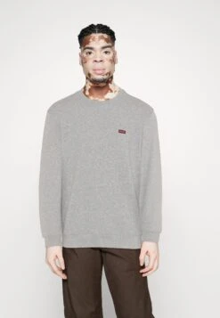 Guess Logo Patch - Sweatshirt - Light Stone Heather