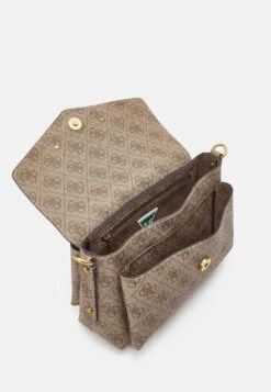 Guess Eco Brenton Flap Shoulder Bag - Handbag - Latte Logo -Guess Clothing Sale d2fa66b3158247b293c83bb227a86faf