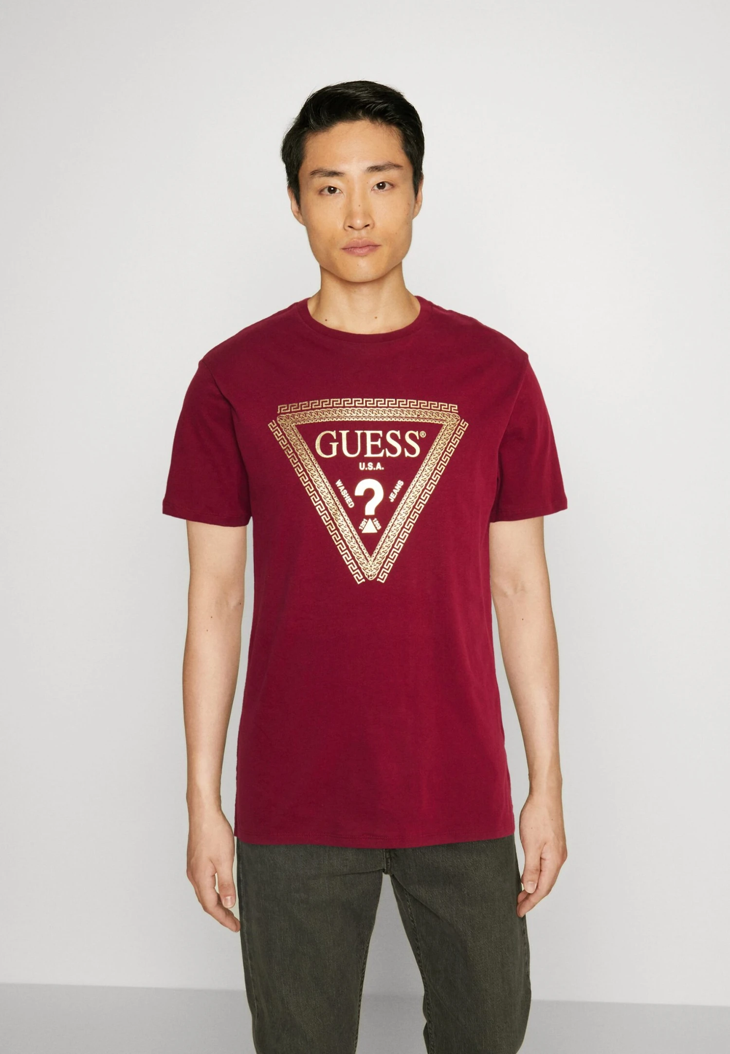 Guess Chain Logo Tee - Print T-Shirt - Pinot Noir 1 Guess Chain Logo Tee - Print T-Shirt - Pinot Noir