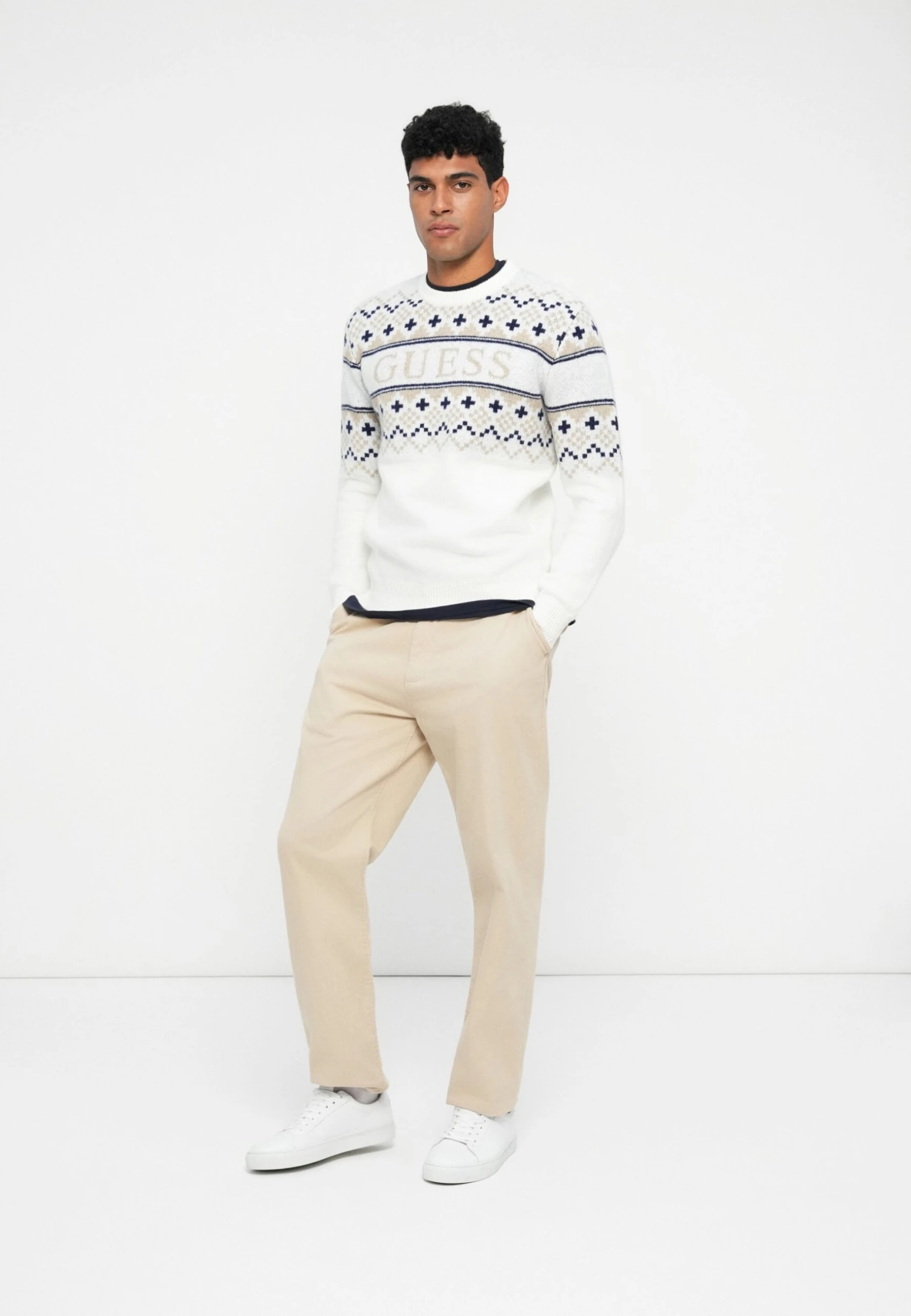 Guess JACQUARD - Jumper - Cream White 2 Guess JACQUARD - Jumper - Cream White - Image 2