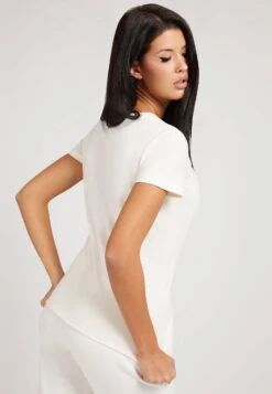 Guess Adele Ss Cn- Print T-Shirt - Weiß -Guess Clothing Sale d52b11e347a843b9b47b551590bb1153