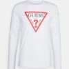 Guess Original Logo Tee - Long Sleeved Top - Pure White
