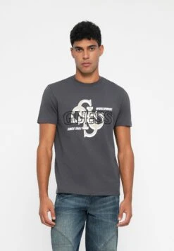 Guess DROP SHADOW TEE - Print T-shirt - New Asphalt