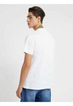 Guess Embro Box Logo Tee - Print T-Shirt - Blanc -Guess Clothing Sale db6f7e3c2156410ea7f7a4965c941cce