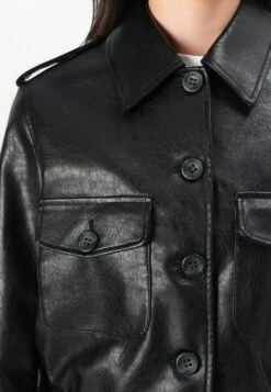 Guess DORA CROPPED JACKET - Faux Leather Jacket - Jet Black -Guess Clothing Sale df8a31585f354523a515a990631a0602