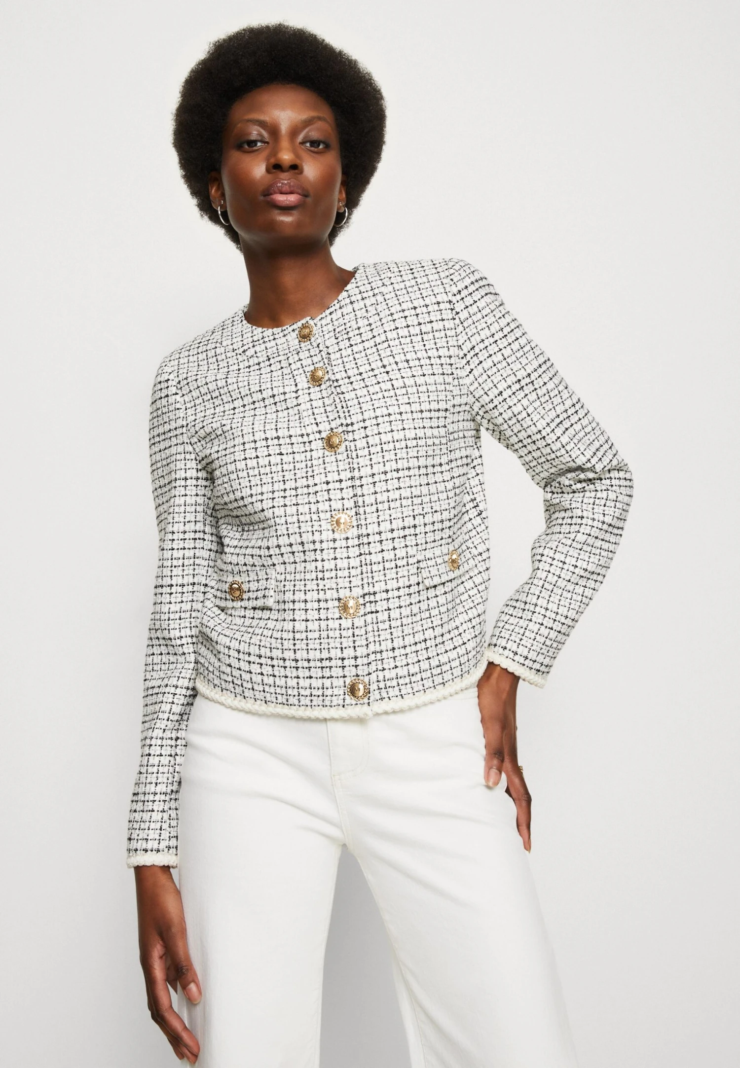 Provence- Blazer - White/Black 4 Provence- Blazer - White/Black - Image 4