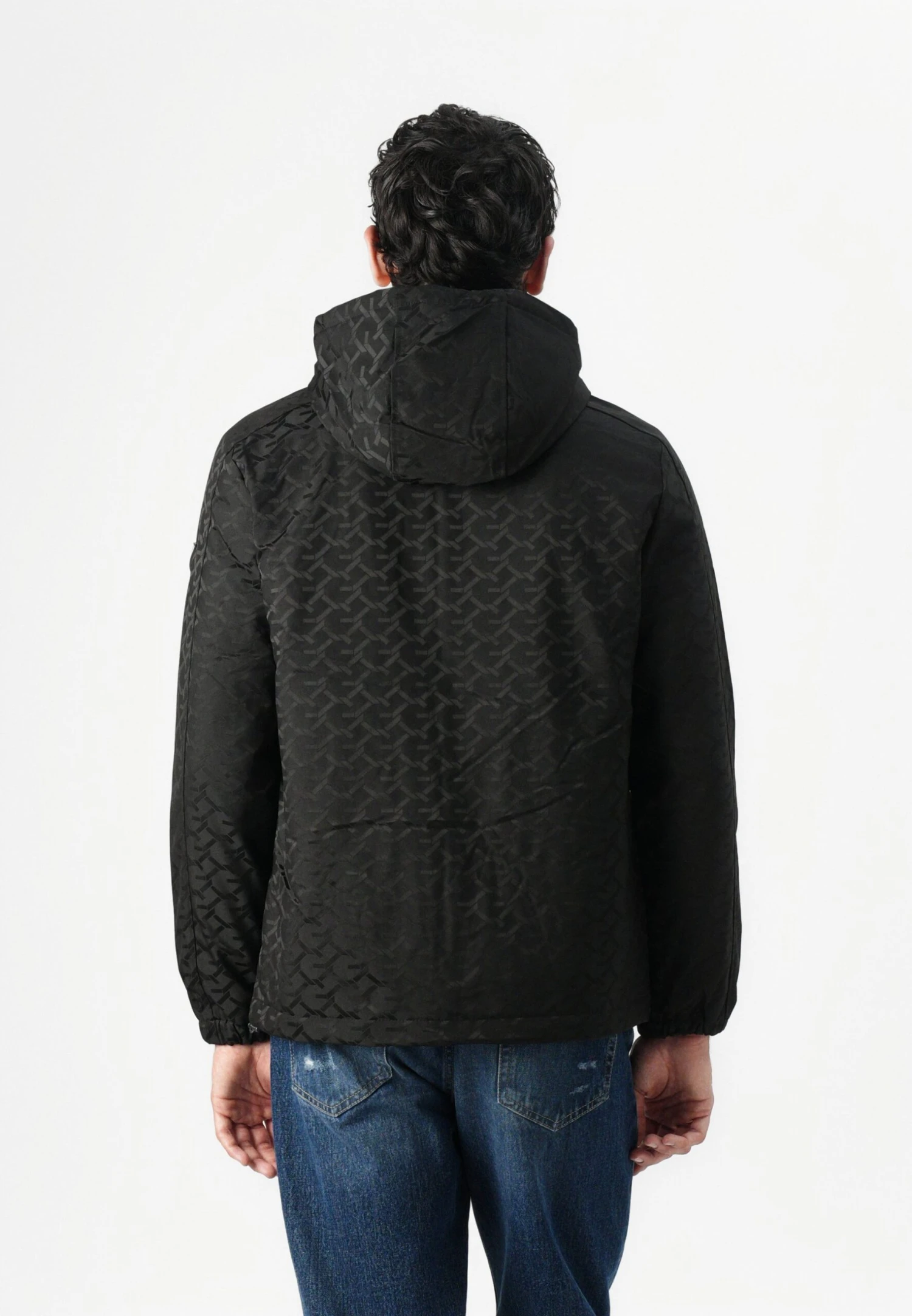 Guess MONOGRAM HOODED JACKET - Light Jacket - Black 3 Guess MONOGRAM HOODED JACKET - Light Jacket - Black - Image 3