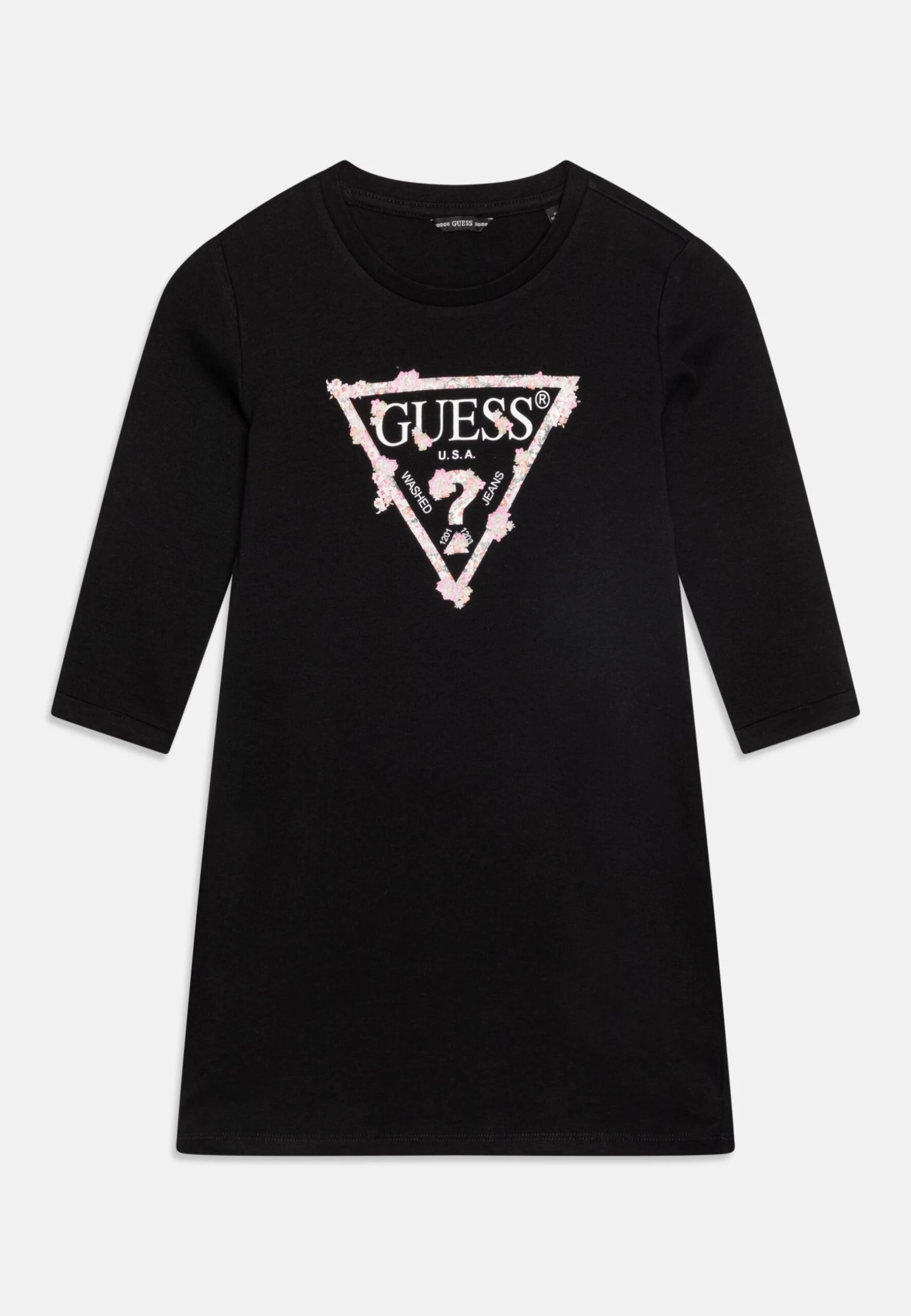 Guess Junior Core Sleeves Dress - Jersey Dress - Jet Black 1 Guess Junior Core Sleeves Dress - Jersey Dress - Jet Black