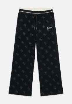 Guess KIDS JUNIOR WIDE LEG PANTS MINI ME - Tracksuit Bottoms - Jet Black