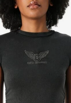 GO VINTAGE SHIRRED WING TEE - Print T-shirt - Jet Black -Guess Clothing Sale e6ff8dac53554f3794564d6f1659ee52
