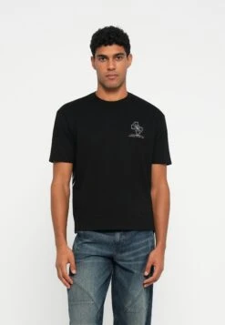 Guess QUATTRO TEE - Print T-shirt - Jet Black