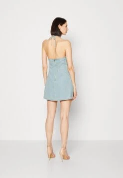 Vintage Halter Dress - Denim Dress - Smoked Light Wash -Guess Clothing Sale eac7f0d2cef2450d8a697641777b193c