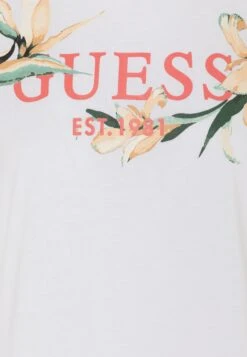 Guess Ss Cn Logo Flowers- Print T-Shirt - Pure White -Guess Clothing Sale eb3155d418ad40c4a42d2f46ad0f2890