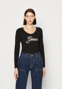 Guess Script - Long Sleeved Top - Black
