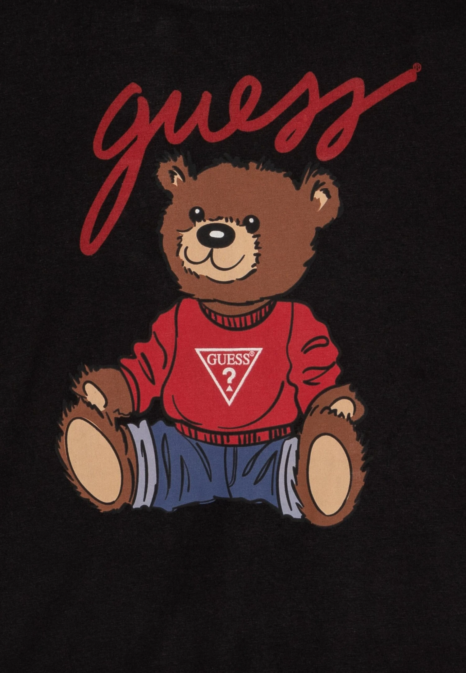 Guess JUNIOR BEAR UNISEX - Print T-shirt - Jet Black A996 4 Guess JUNIOR BEAR UNISEX - Print T-shirt - Jet Black A996 - Image 4