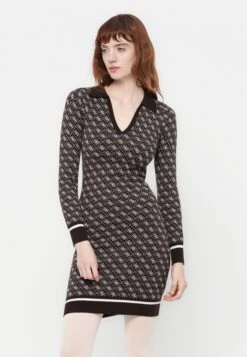 Guess AUBREY DRESS - Jumper Dress - Brown/cream -Guess Clothing Sale edb921298dbf4a65927b08f9507d1612