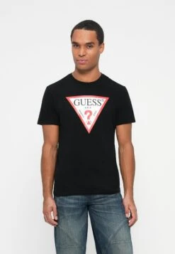 Guess LOGO - Print T-shirt - Jet Black