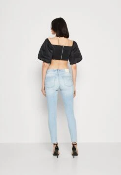 Guess Off Shoulder Cropped Jun Shirt - Blouse - Jet Black -Guess Clothing Sale f04480d27ab241b48781d8e25d77becf